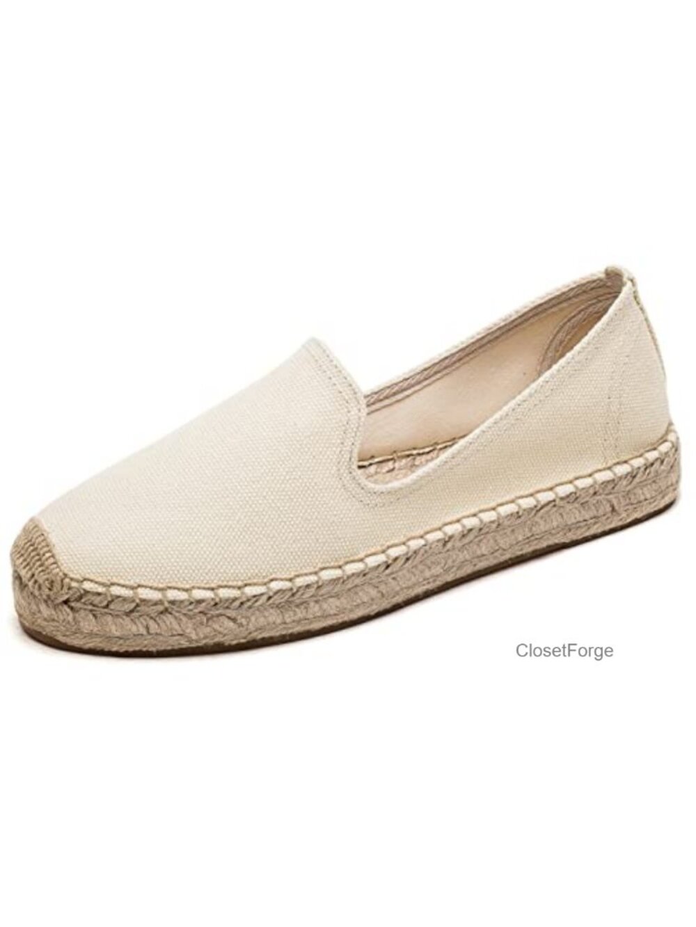 Canvas Cap-Toe Platform Espadrille Slip-On Loafers